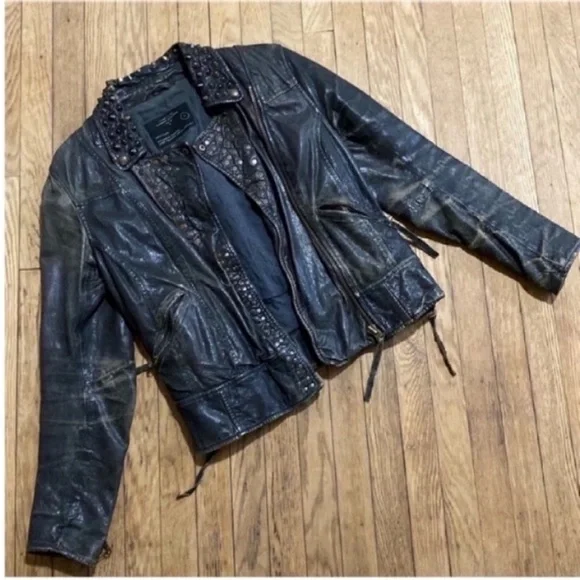 All saints leather jacket - Picture 2 of 12